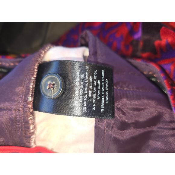 The Essential Slim by Anthropologie Festive Floral Velvet Pants size 6 - Picture 9 of 9